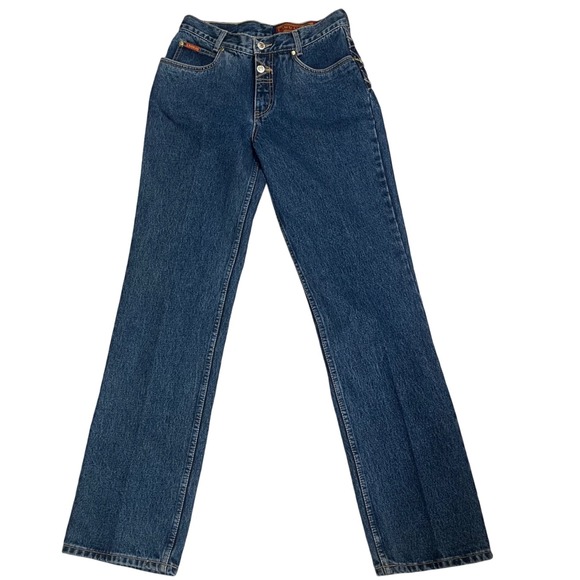 Lawman Jeans Sz 9 Vintage Slim Fit High Waist button detail Denim Y2K hong Komg - Picture 1 of 13